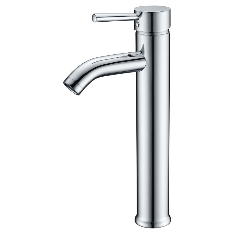 Etude Series Deco-Glass Vessel Sink in Lustrous Clear with Fann Faucet