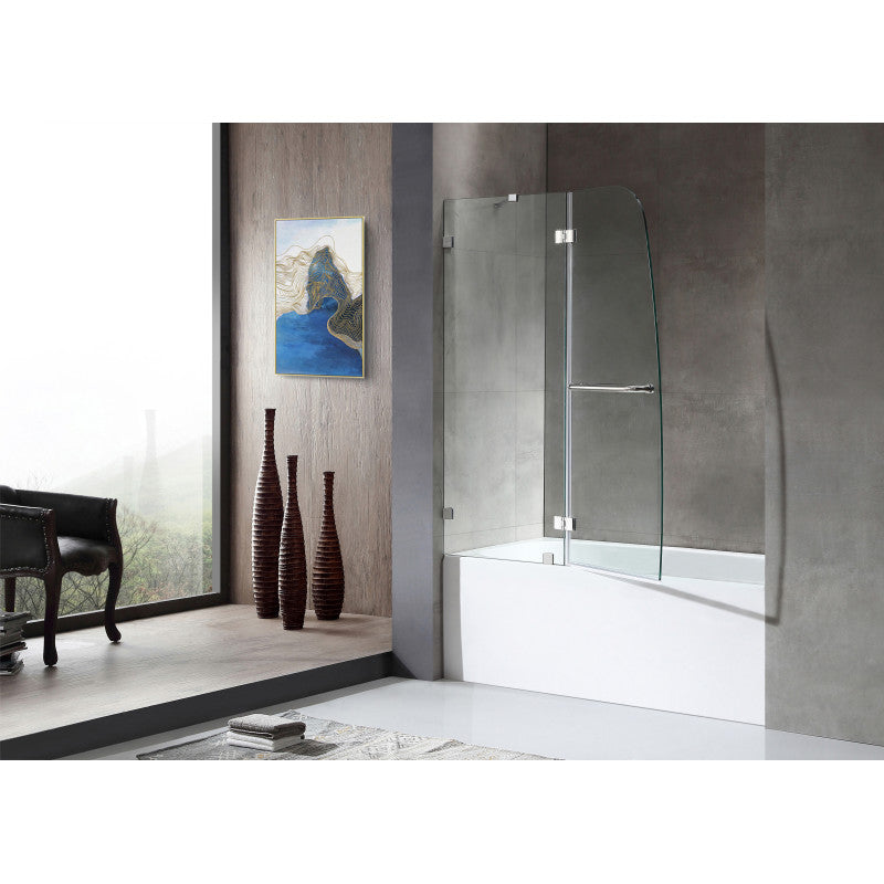 5 ft. Acrylic Rectangle Tub With 48 in. by 58 in. Frameless Hinged Tub Door