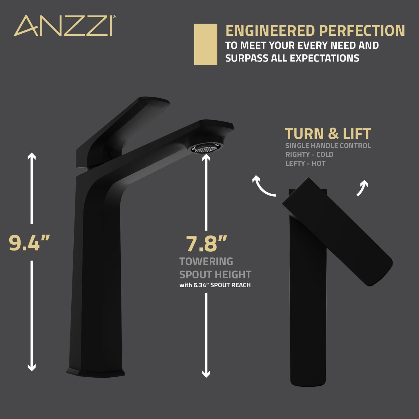 Single Handle Single Hole Bathroom Vessel Sink Faucet With Pop-up Drain