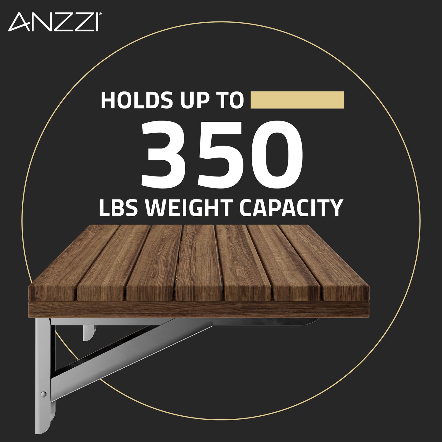 Goreme 24 in. Teak Wall Mounted Shower Seat