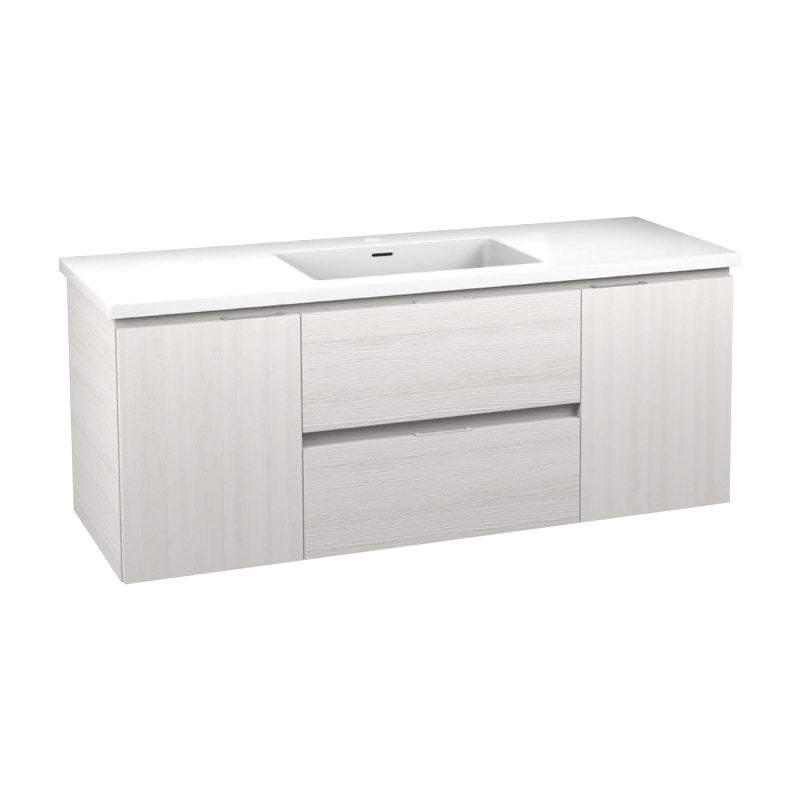 VT-CT48-WH - ANZZI Conques 48 in W x 20 in H x 18 in D Bath Vanity in Rich White with Cultured Marble Vanity Top in White with White Basin