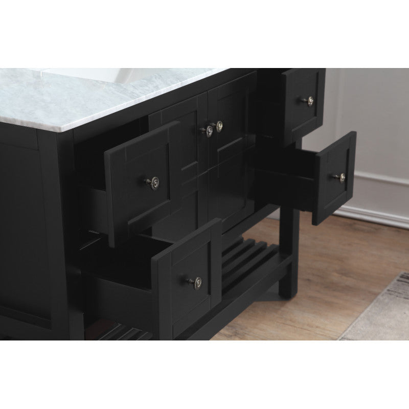 Montaigne 48 in. W x 22 in. D Bathroom Bath Vanity Set with Carrara Marble Top with White Sink