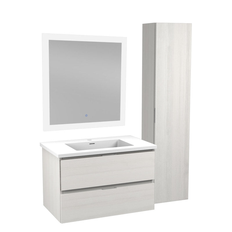 VT-MRSCCT30-WH - 30 in. W x 18 in. D x 20 in. H Single Sink Bath Vanity Set in Rich White with White Vanity Top and Matching Mirror