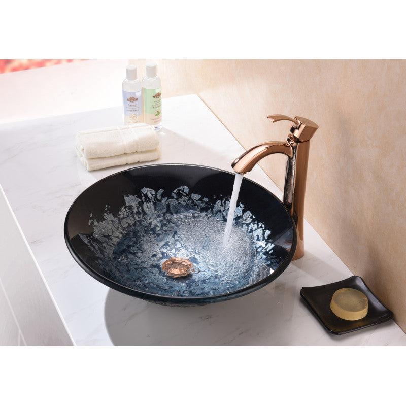 LS-AZ8213 - Makata Series Vessel Sink in Silver Burst