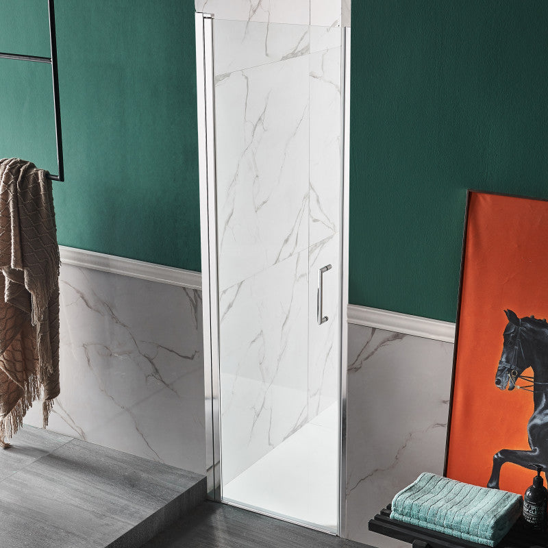 Lancer 29 in. x 72 in. Semi-Frameless Shower Door with TSUNAMI GUARD