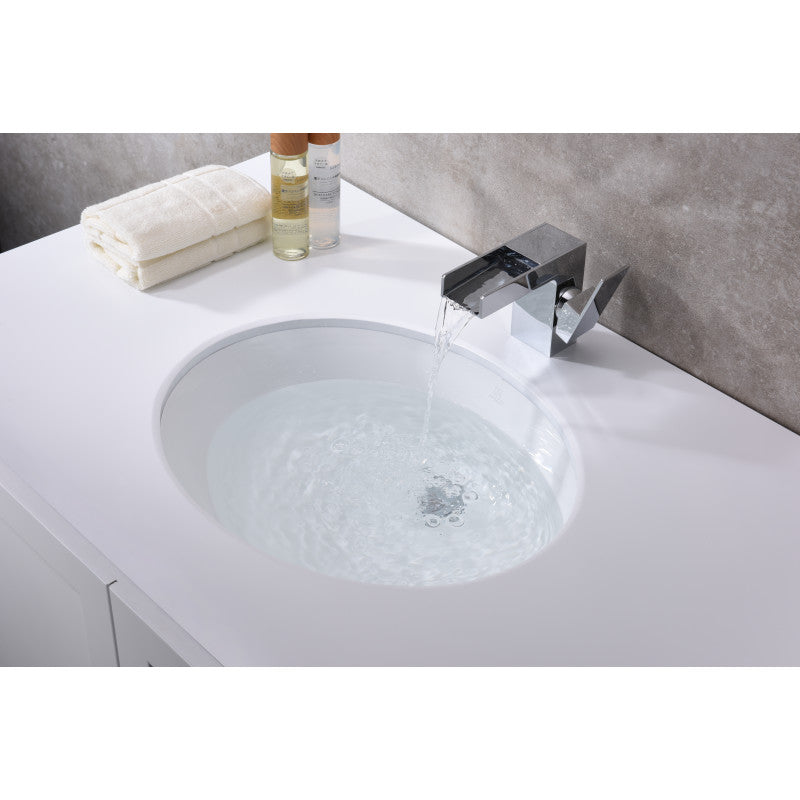 17 in. Ceramic Undermount Sink Basin in White