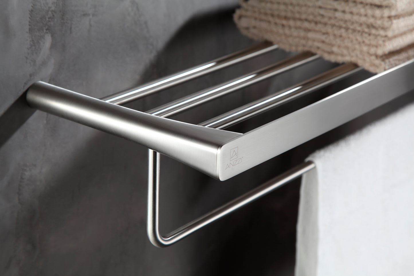 AC-AZ058BN - Caster 3 Series Towel Rack in Brushed Nickel