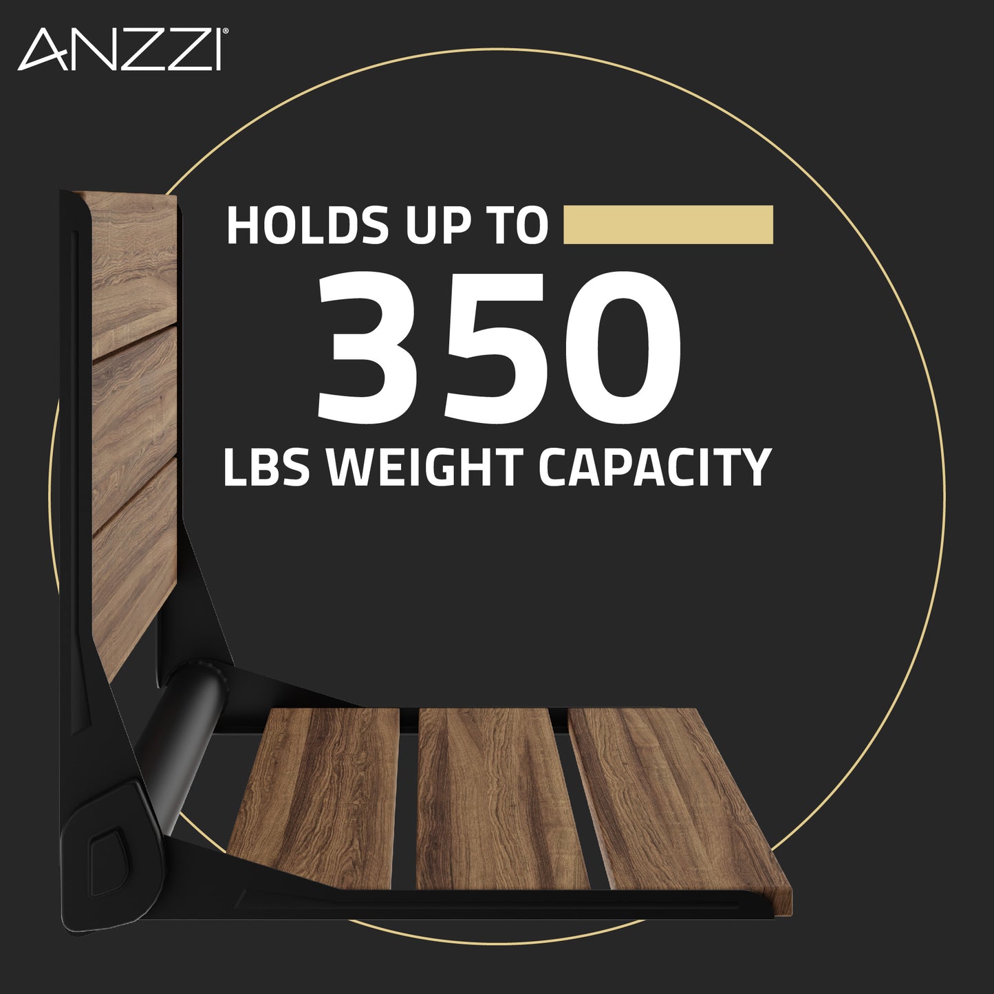 Isle 17 in. Teak Wall Mounted Folding Shower Seat
