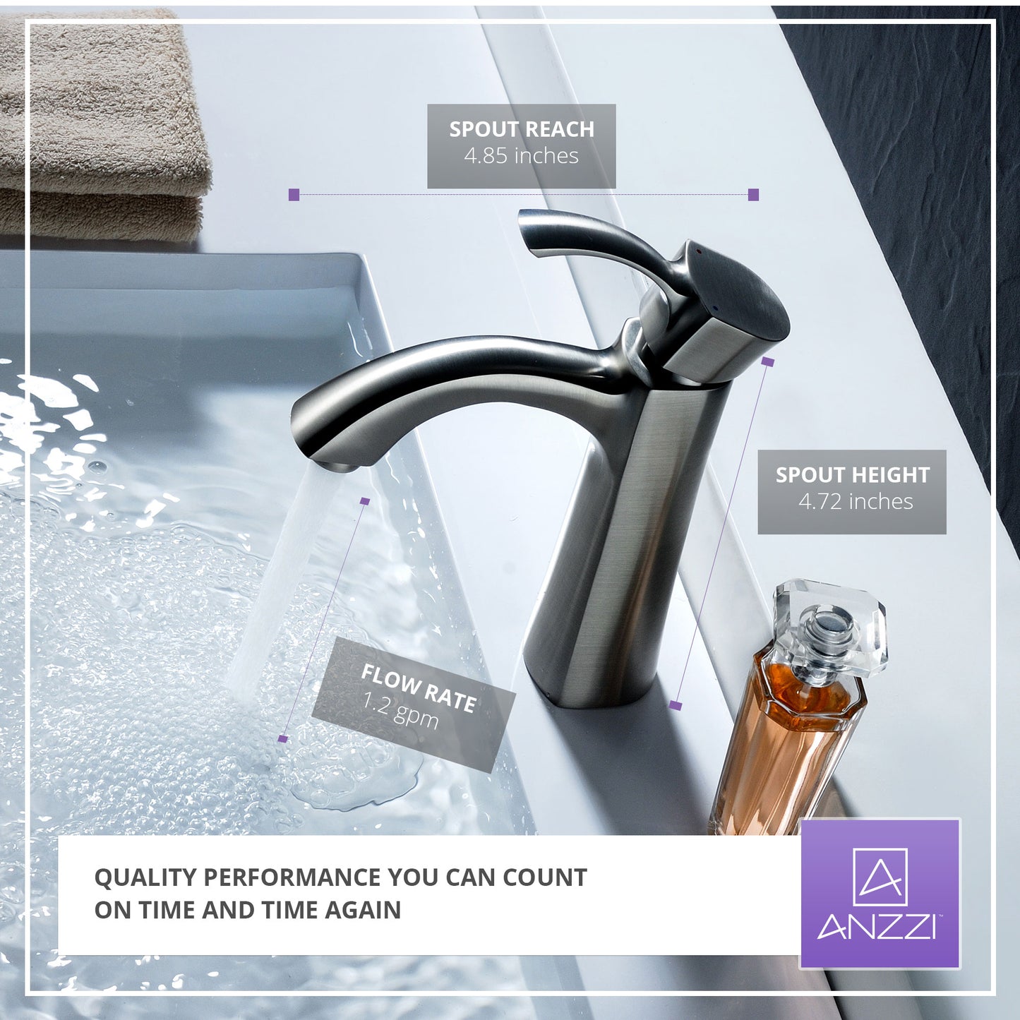 Rhythm Series Single Hole Single-Handle Mid-Arc Bathroom Faucet