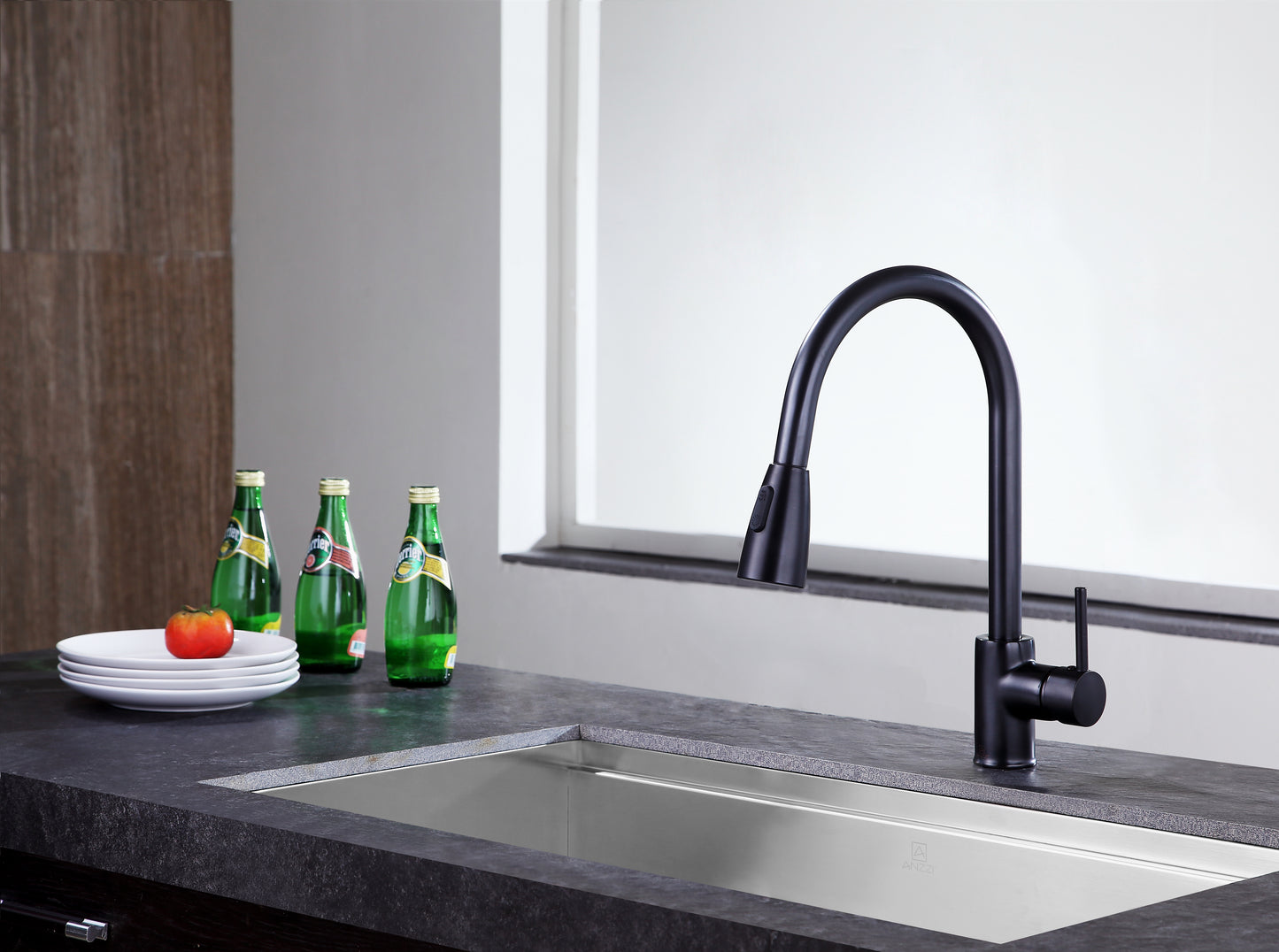 KF-AZ212ORB - Sire Single-Handle Pull-Out Sprayer Kitchen Faucet in Oil Rubbed Bronze