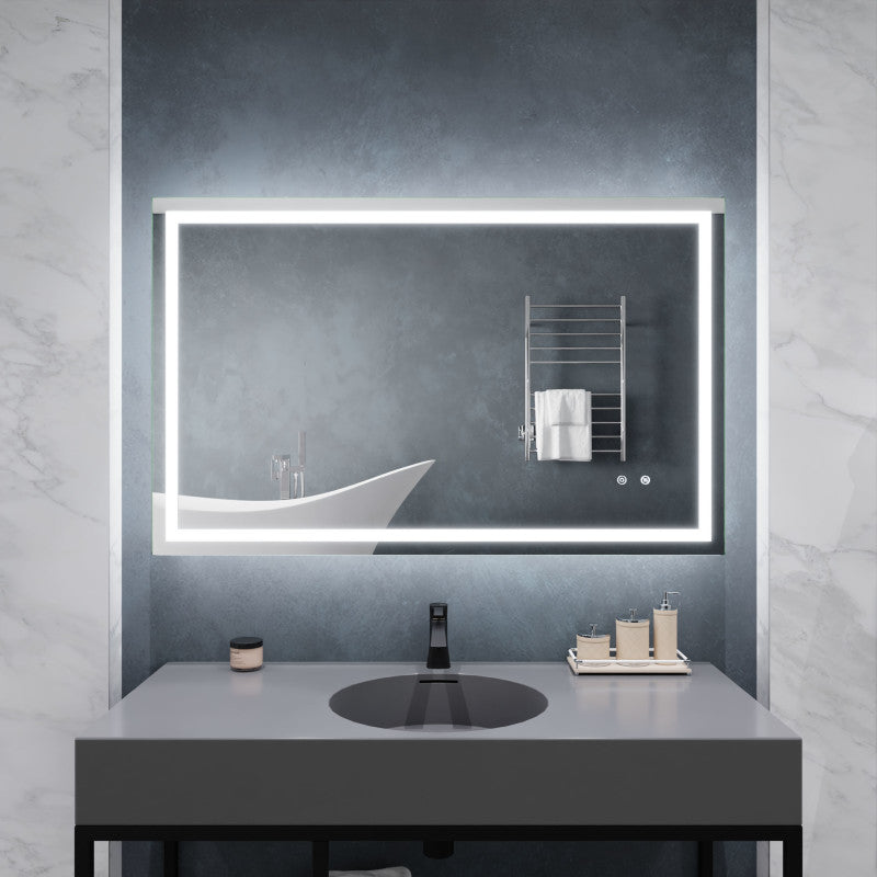 30-in. x 48-in. Frameless LED Front/Back Light Bathroom Mirror w/Defogger