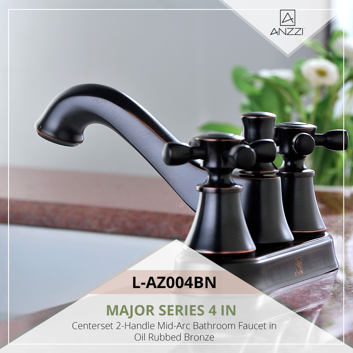 Major Series 4 in. Centerset 2-Handle Mid-Arc Bathroom Faucet