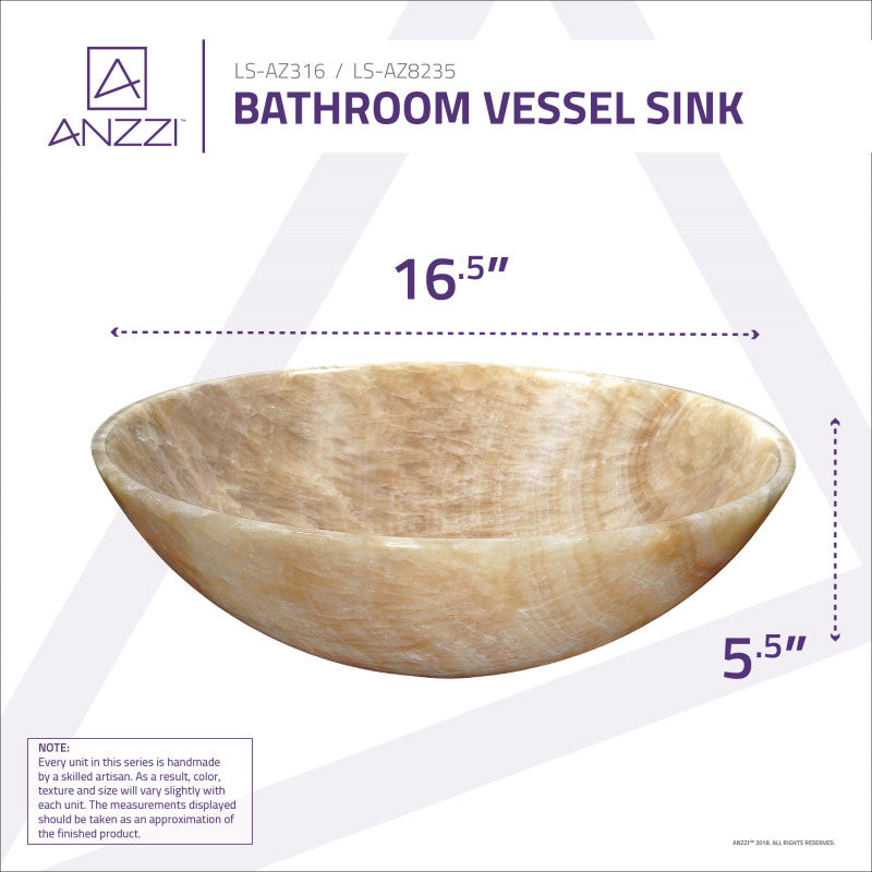 Jasso Natural Stone Vessel Sink in Cream Jade