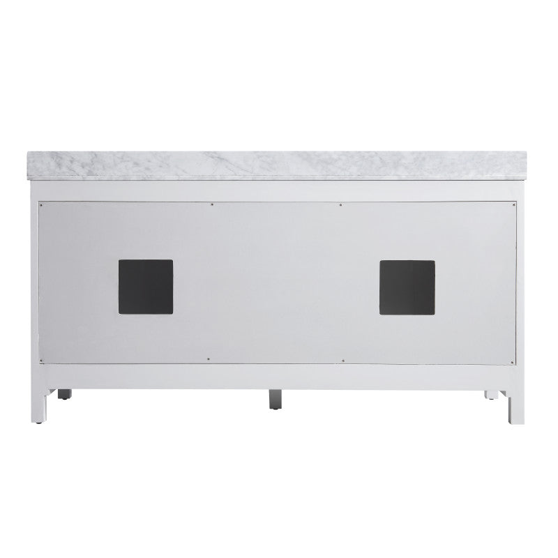 Chateau 72 in. W x 22 in. D Bathroom Vanity Set with Carrara Marble Top with White Sink