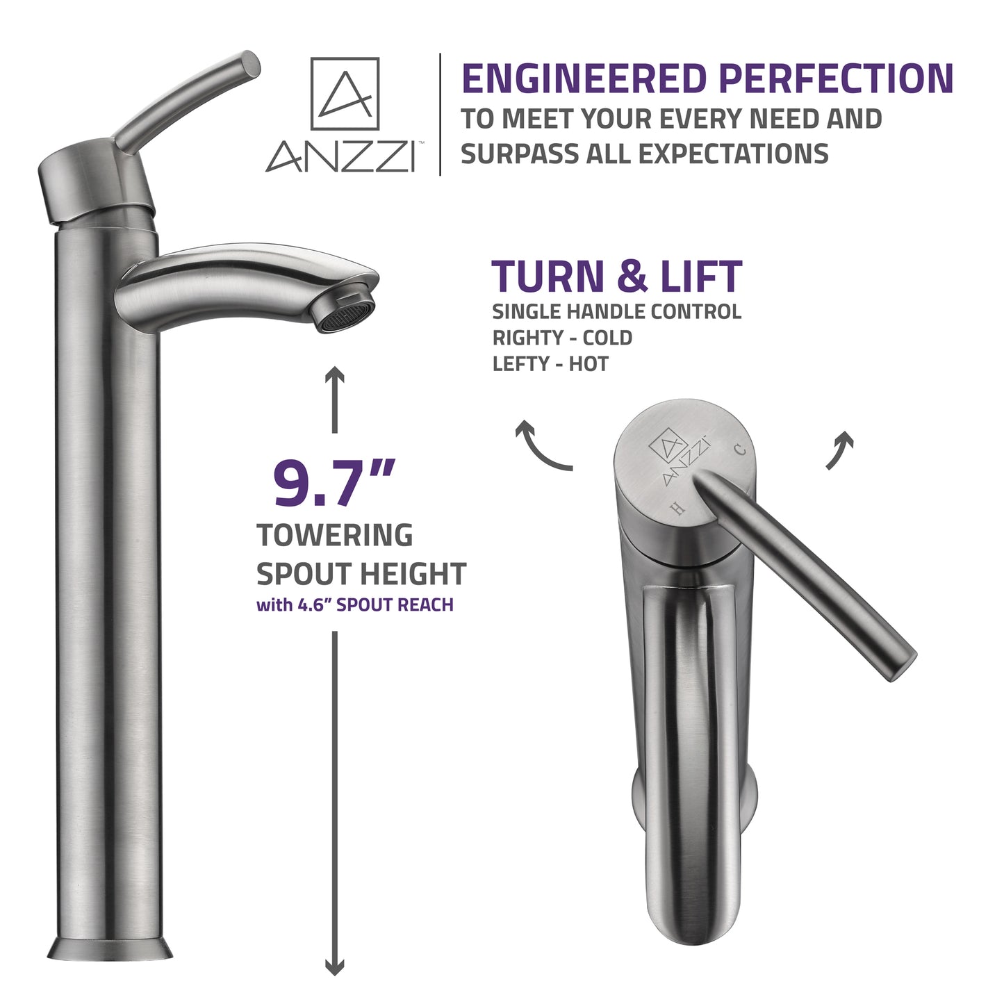 Quartet Single Hole Single-Handle Bathroom Faucet