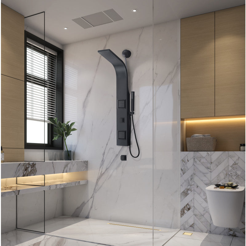 Aura 2-Jetted Shower Panel with Heavy Rain Shower & Spray Wand