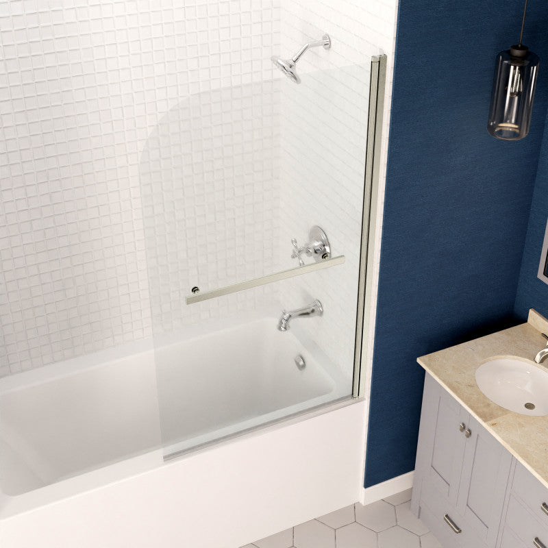 5 ft. Acrylic Rectangle Tub With 34 in. x 58 in. Frameless Tub Door
