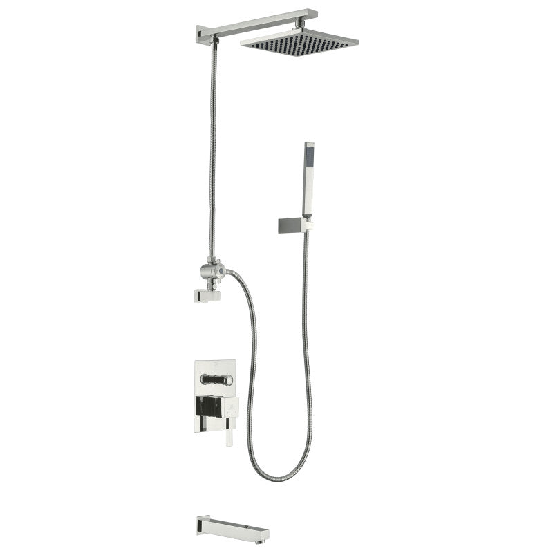 SH-AZ013BN - Byne 1-Handle 1-Spray Tub and Shower Faucet with Sprayer Wand in Brushed Nickel