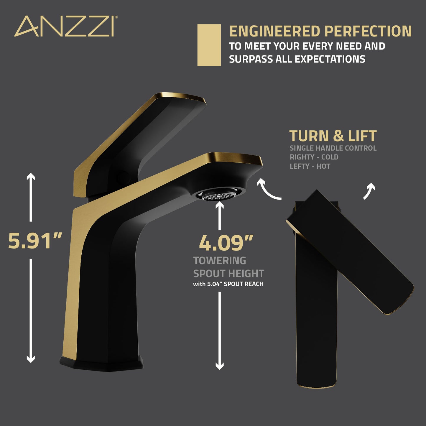 Single Handle Single Hole Bathroom Faucet With Pop-up Drain