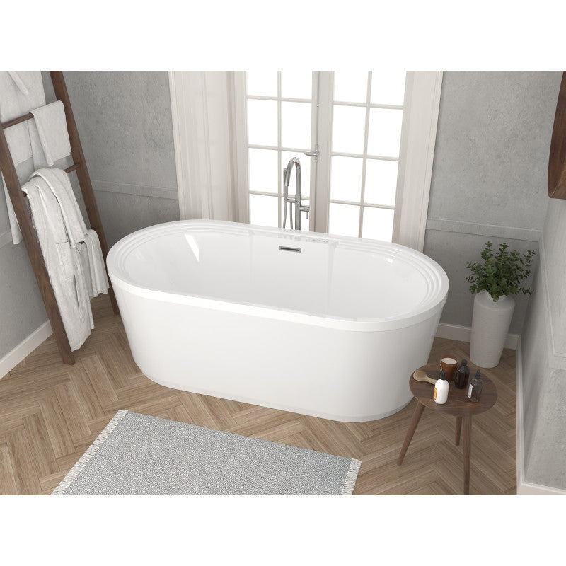 Jetson Series 67" Air Jetted Freestanding Acrylic Bathtub in White