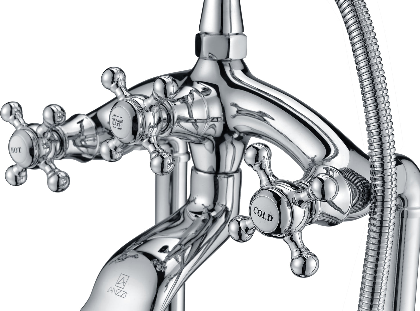 Tugela 3-Handle Claw Foot Tub Faucet with Hand Shower