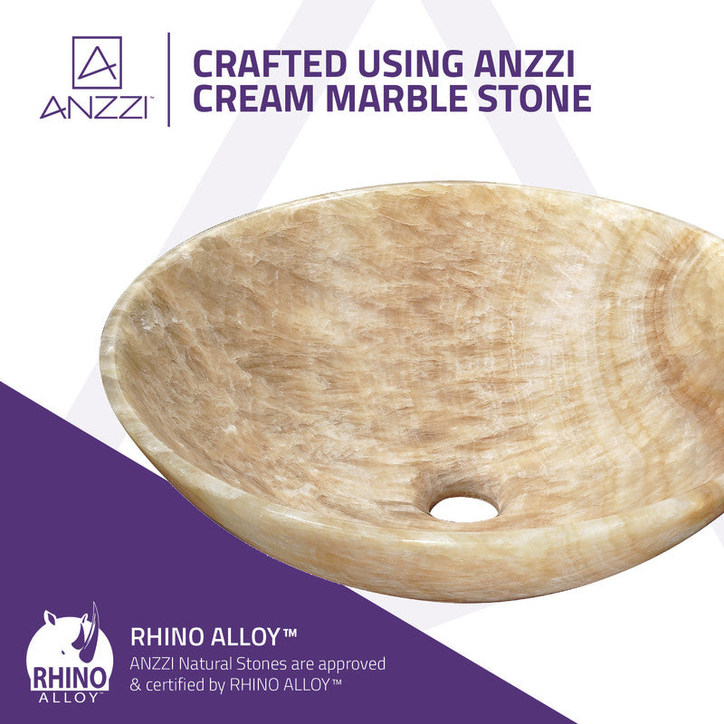 Jasso Natural Stone Vessel Sink in Cream Jade