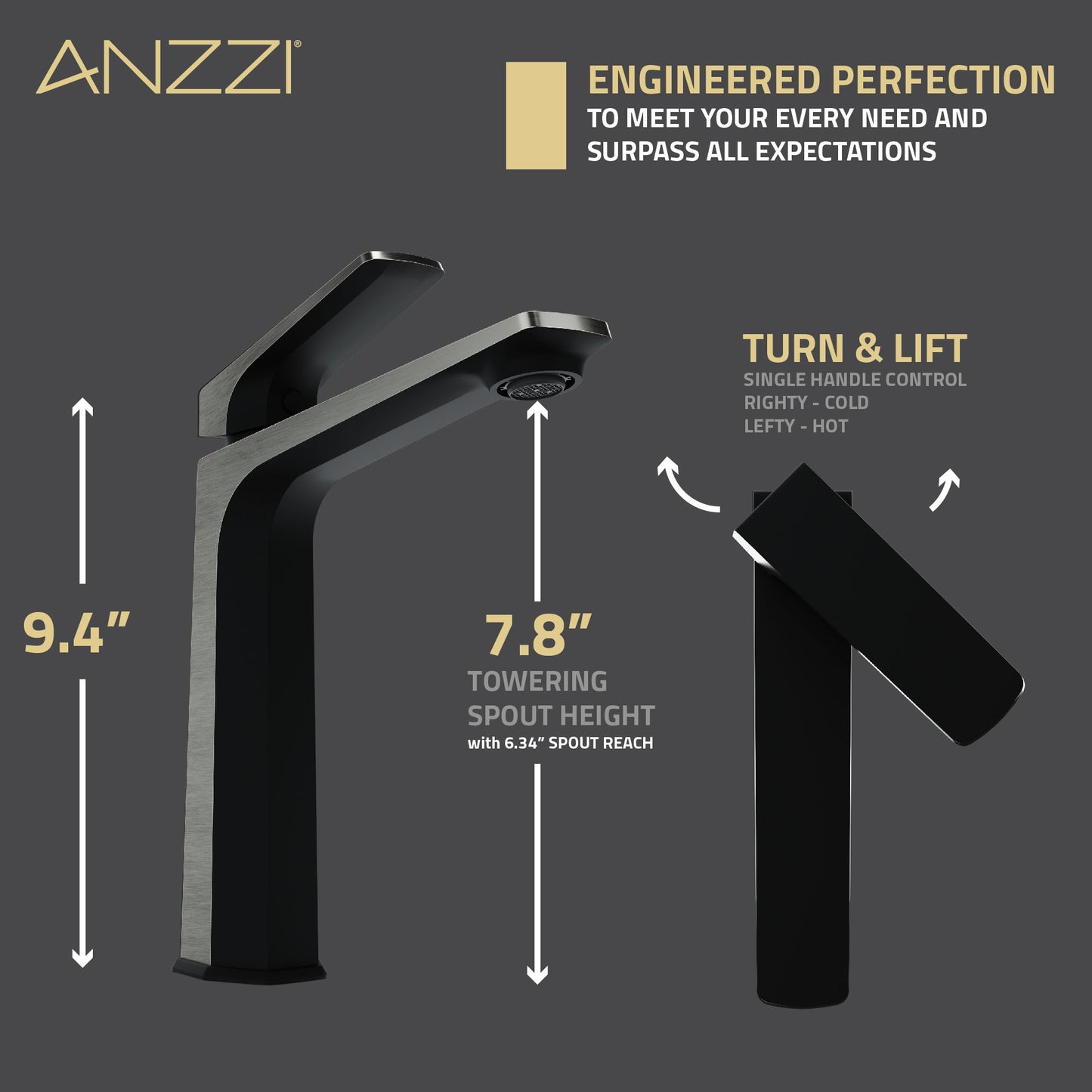 Single Handle Single Hole Bathroom Vessel Sink Faucet With Pop-up Drain