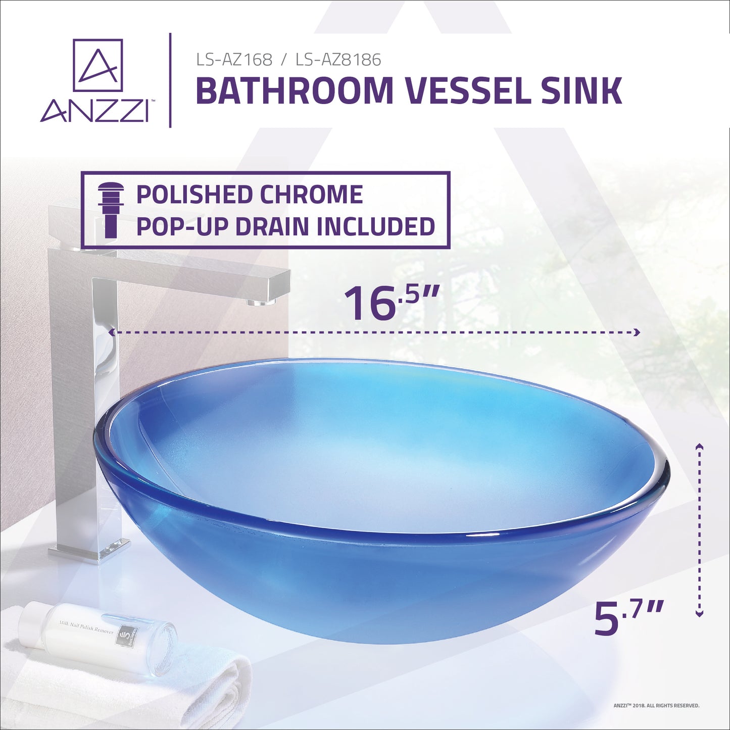 Tara Series Deco-Glass Vessel Sink