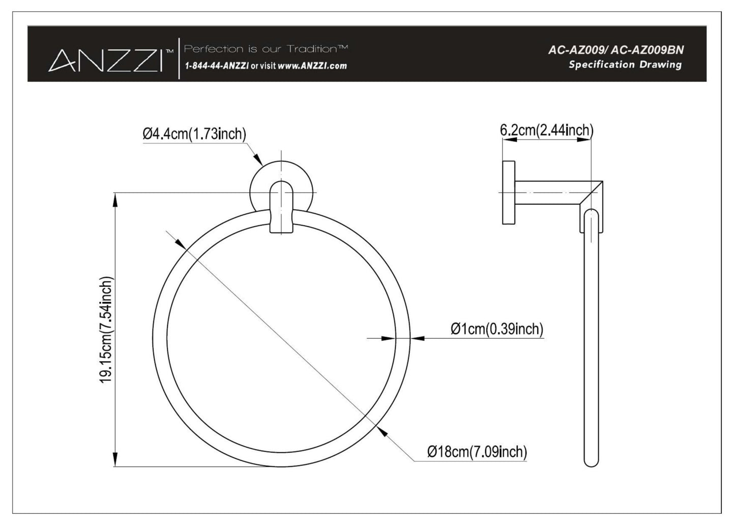 Caster 2 Series Towel Ring