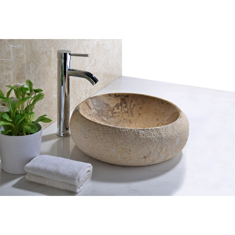 Livy Vessel Sink in Classic Cream Marble