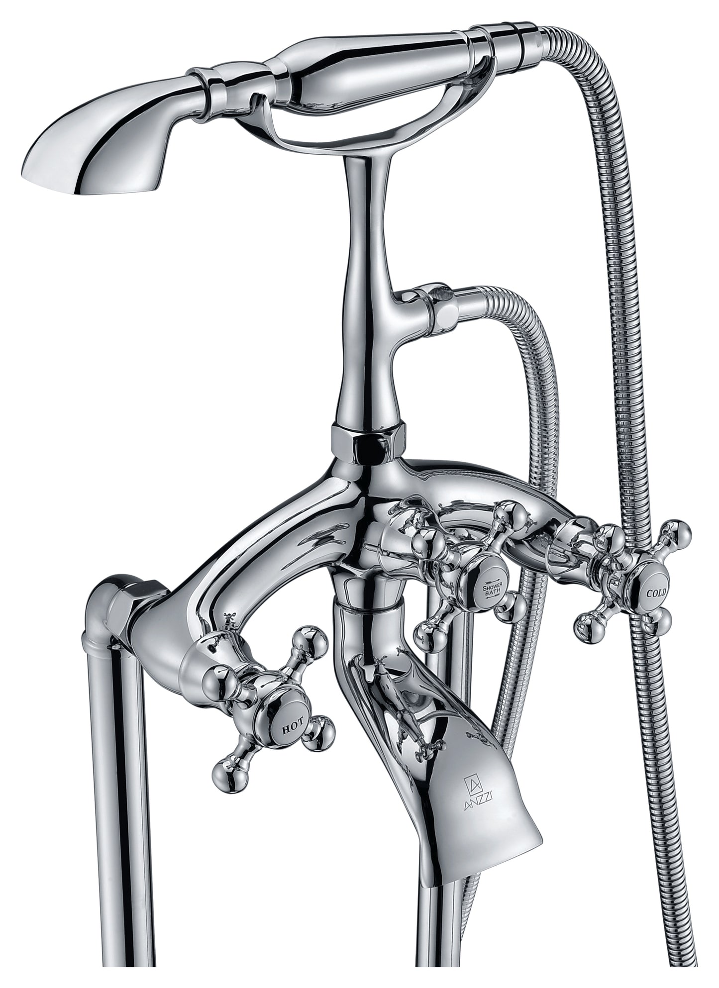 Tugela 3-Handle Claw Foot Tub Faucet with Hand Shower