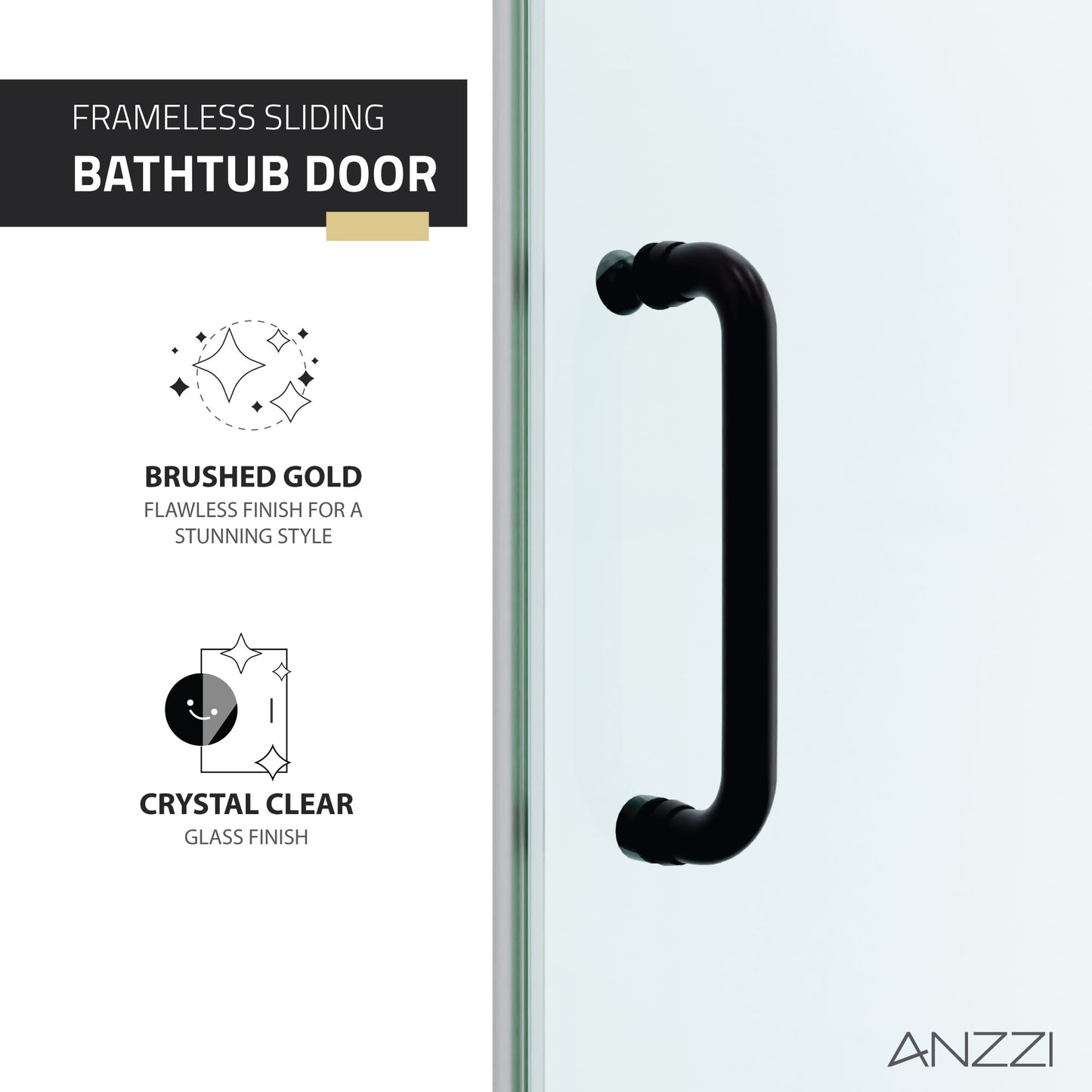 Raymore Series 60 in. x 62 in. Frameless Sliding Tub Door