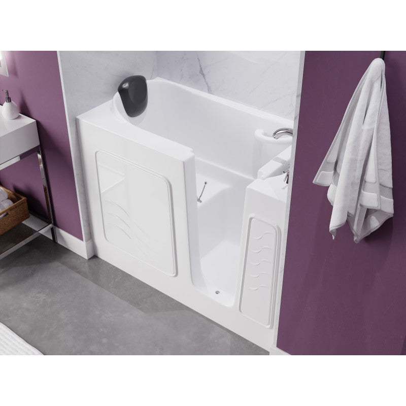 AMZ2653RWS-CP - 53 - 60 in. x 26 in. Right Drain Soaking Walk-in Tub in White