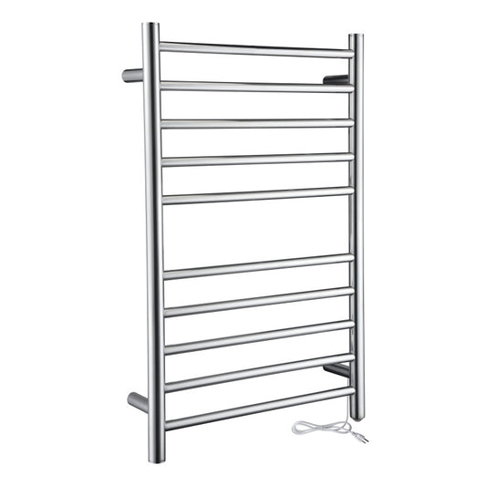 TW-AZ075CH - Bali Series 10-Bar Stainless Steel Wall Mounted Towel Warmer in Polished Chrome
