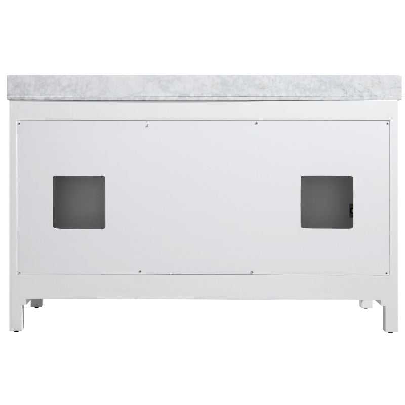 Chateau 60 in. W x 22 in. D Bathroom Vanity Set with Carrara Marble Top with White Sink