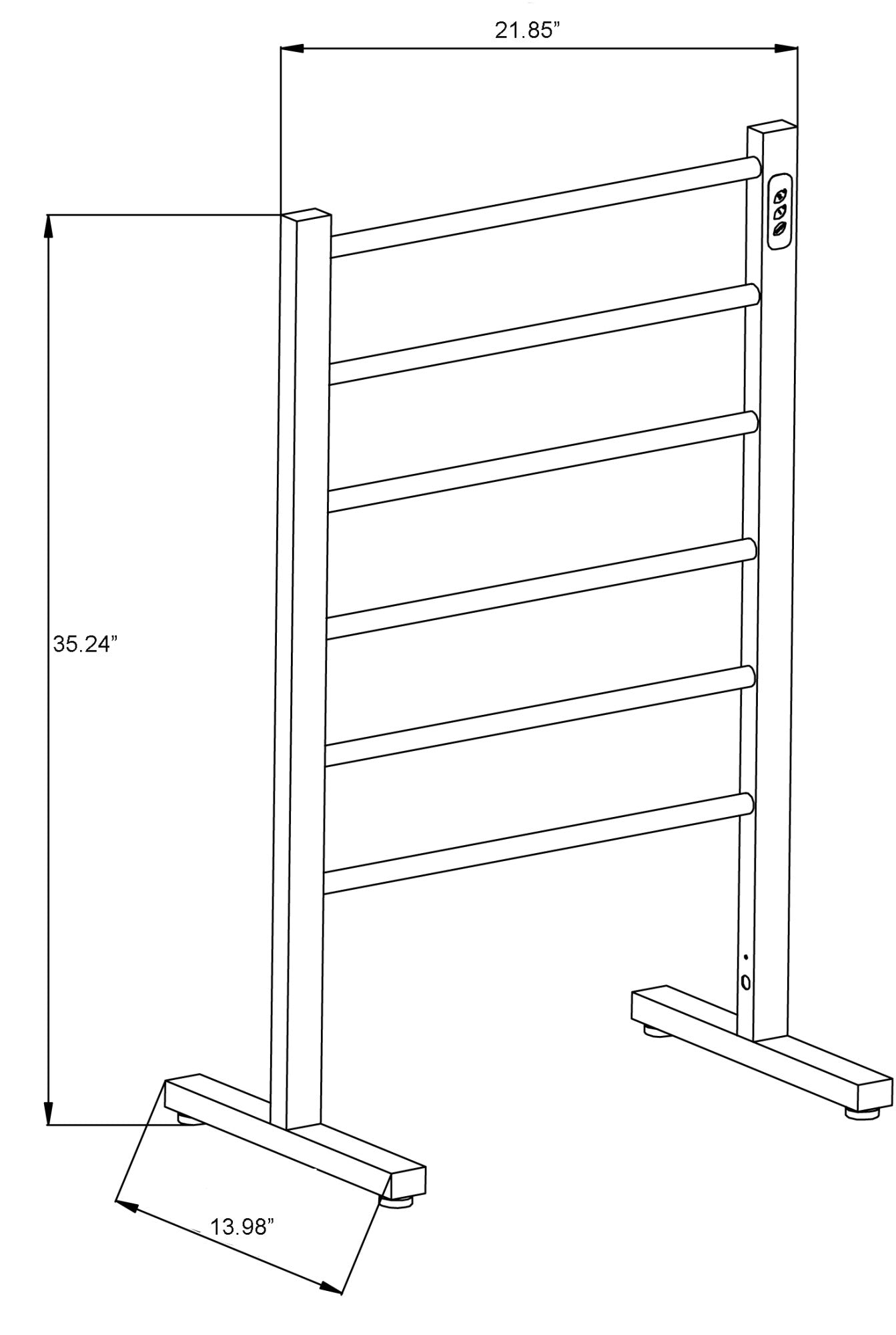 Kiln Series 6-Bar Stainless Steel Floor Mounted Electric Towel Warmer Rack