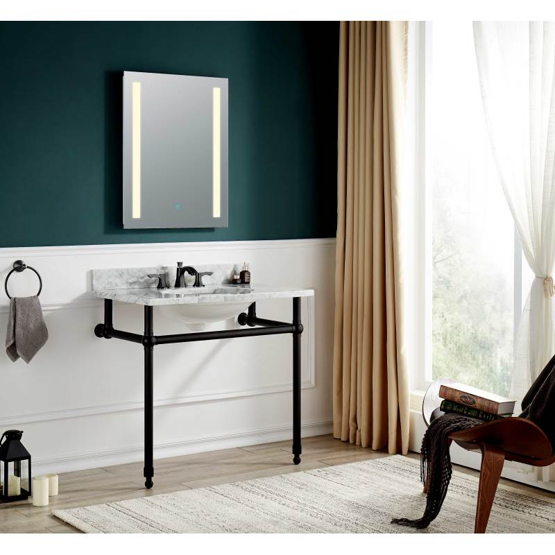 Verona 34.5 in. Console Sink with Carrara White Counter Top