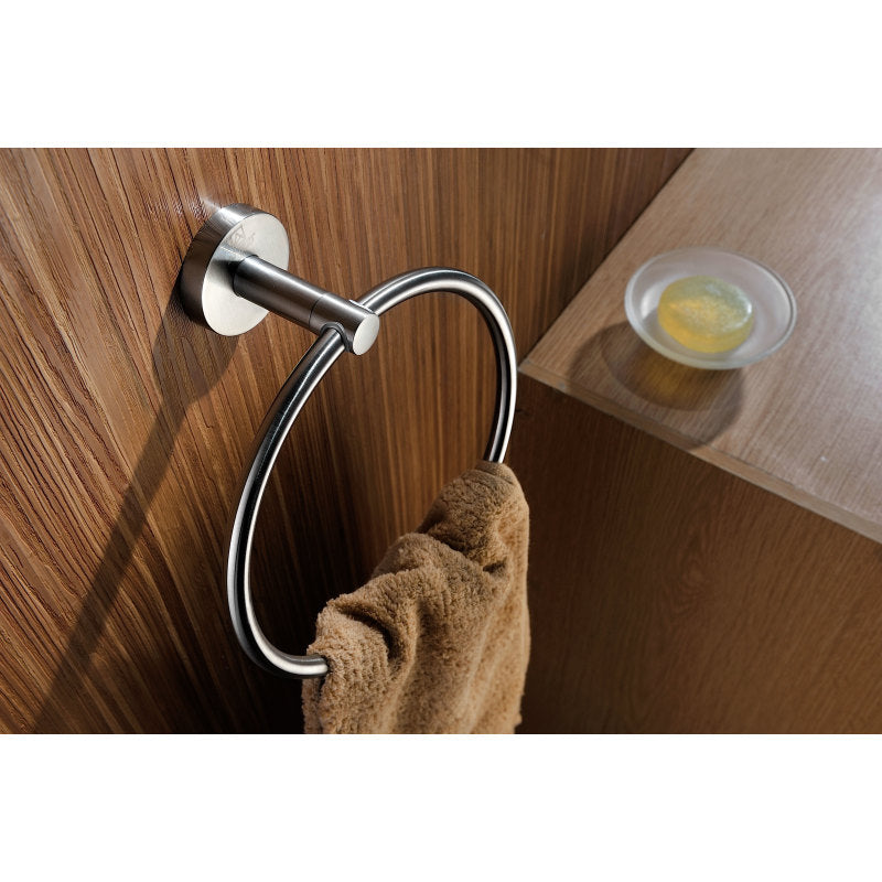 Caster Series Towel Ring in Brushed Nickel