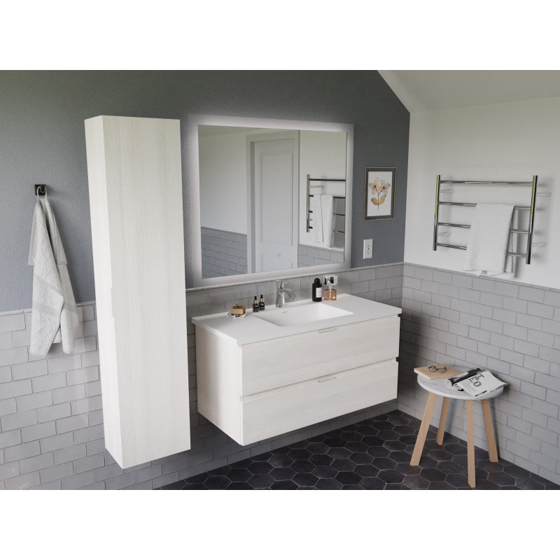 39 in. W x 20 in. H x 18 in. D Bath Vanity Set with Vanity Top in White with White Basin and Mirror