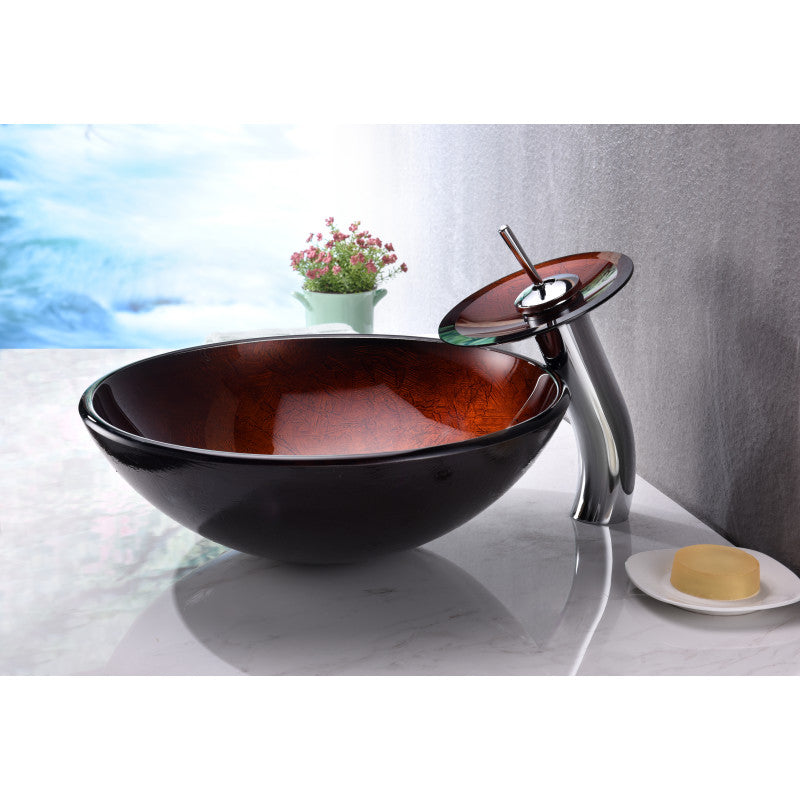 Arc Series Vessel Sink in Layered Amber
