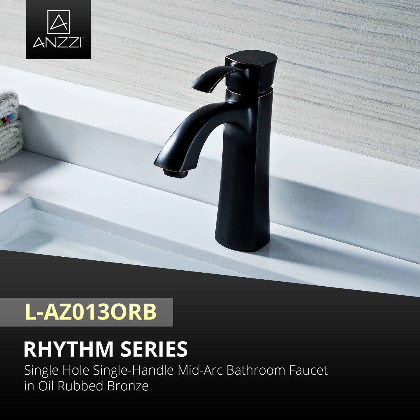 Rhythm Series Single Hole Single-Handle Mid-Arc Bathroom Faucet