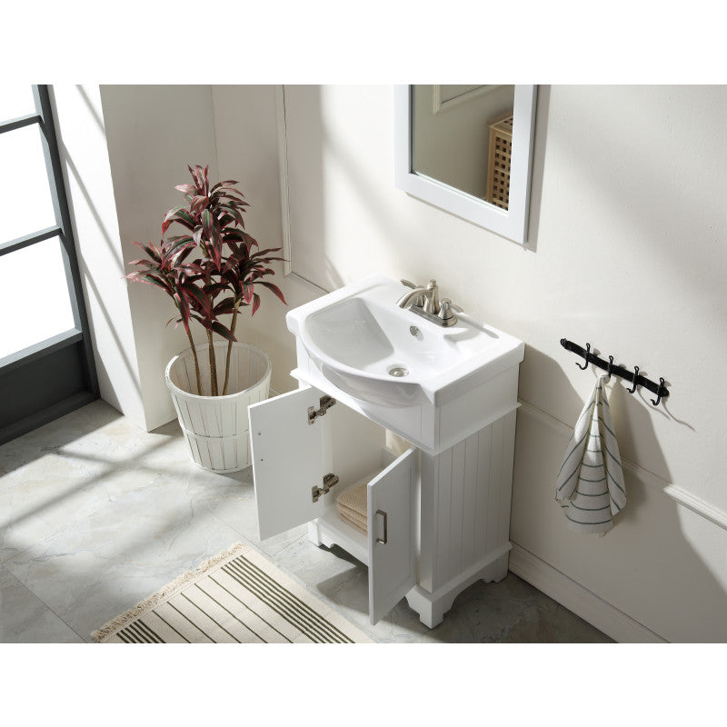 Montbrun 24 in. W x 34 in. H Bath Vanity with White Basin and Mirror