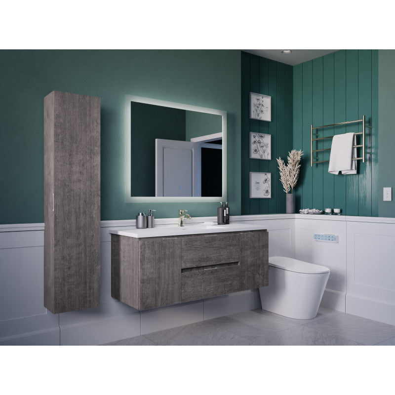 VT-MRSCCT48-GY - 48 in. W x 18 in. D x 20 in. H Single Sink Bath Vanity Set in Rich Gray with Vanity Top in White and Matching Mirror
