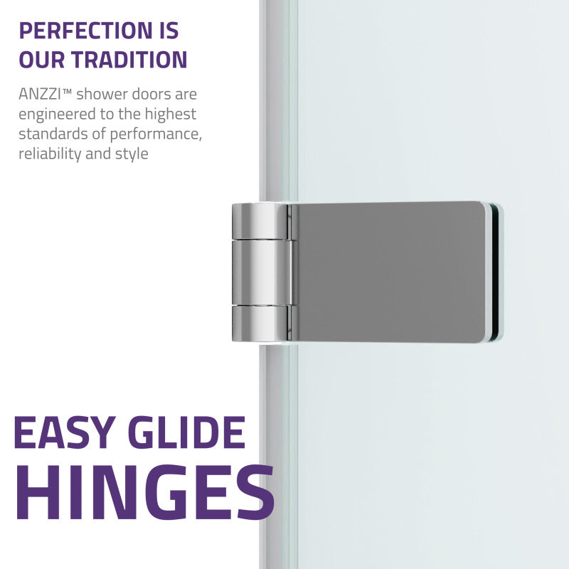 Grand Series 31.5 in. by 56 in. Frameless Hinged Tub Door in Chrome