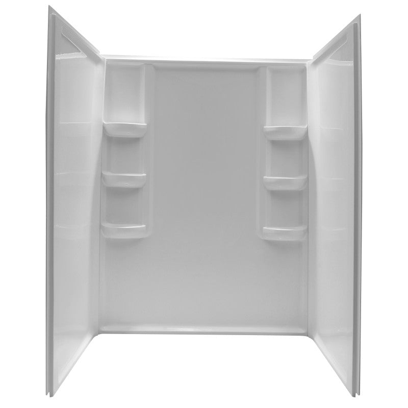 Lex-Class 60 in. x 74 in. Shower Wall Surround and Base in White