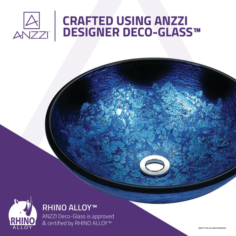 Tara Series Deco-Glass Vessel Sink in Blue Blaze