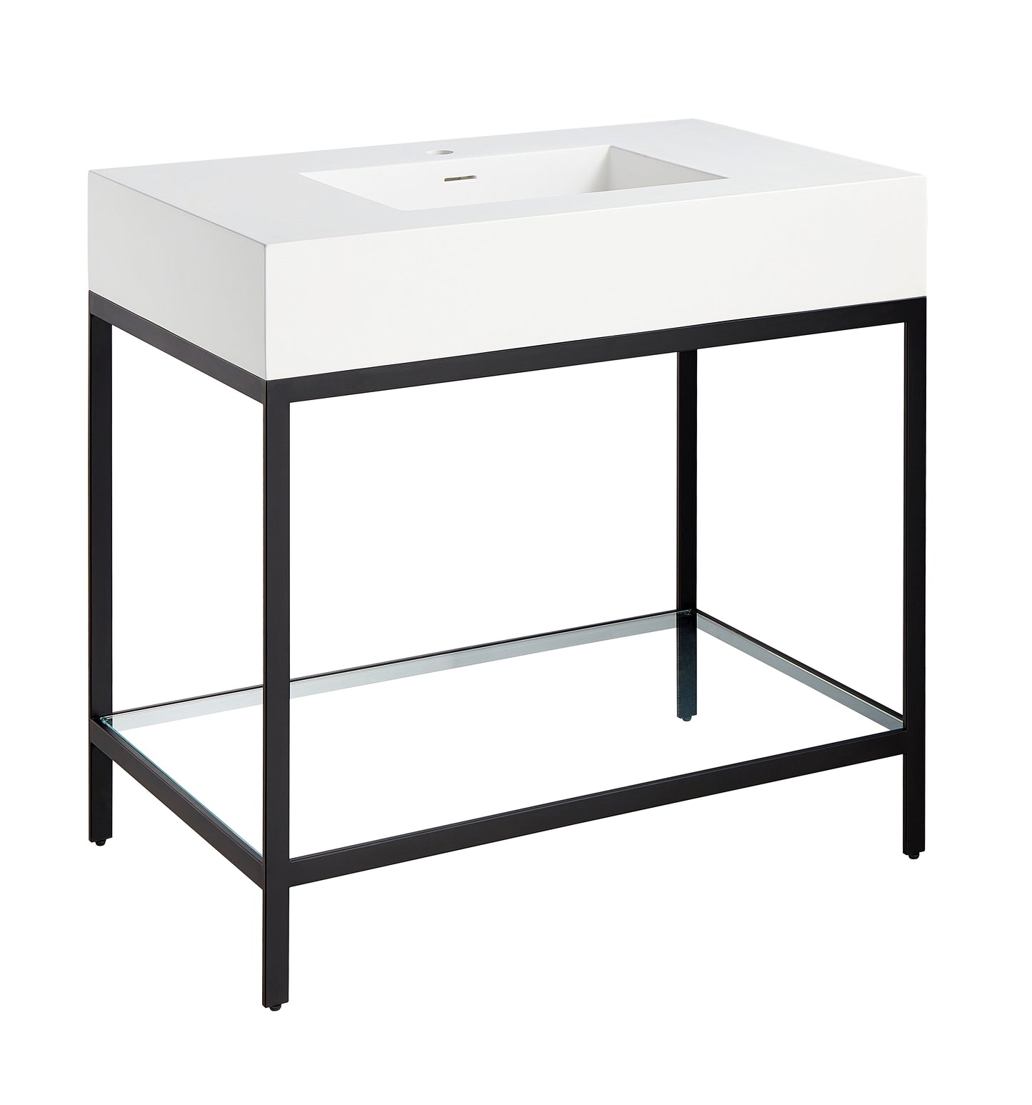 CS-FGC001-MB - Ventura 36 in. Console Sink in Matte Black with Matte White Counter Top