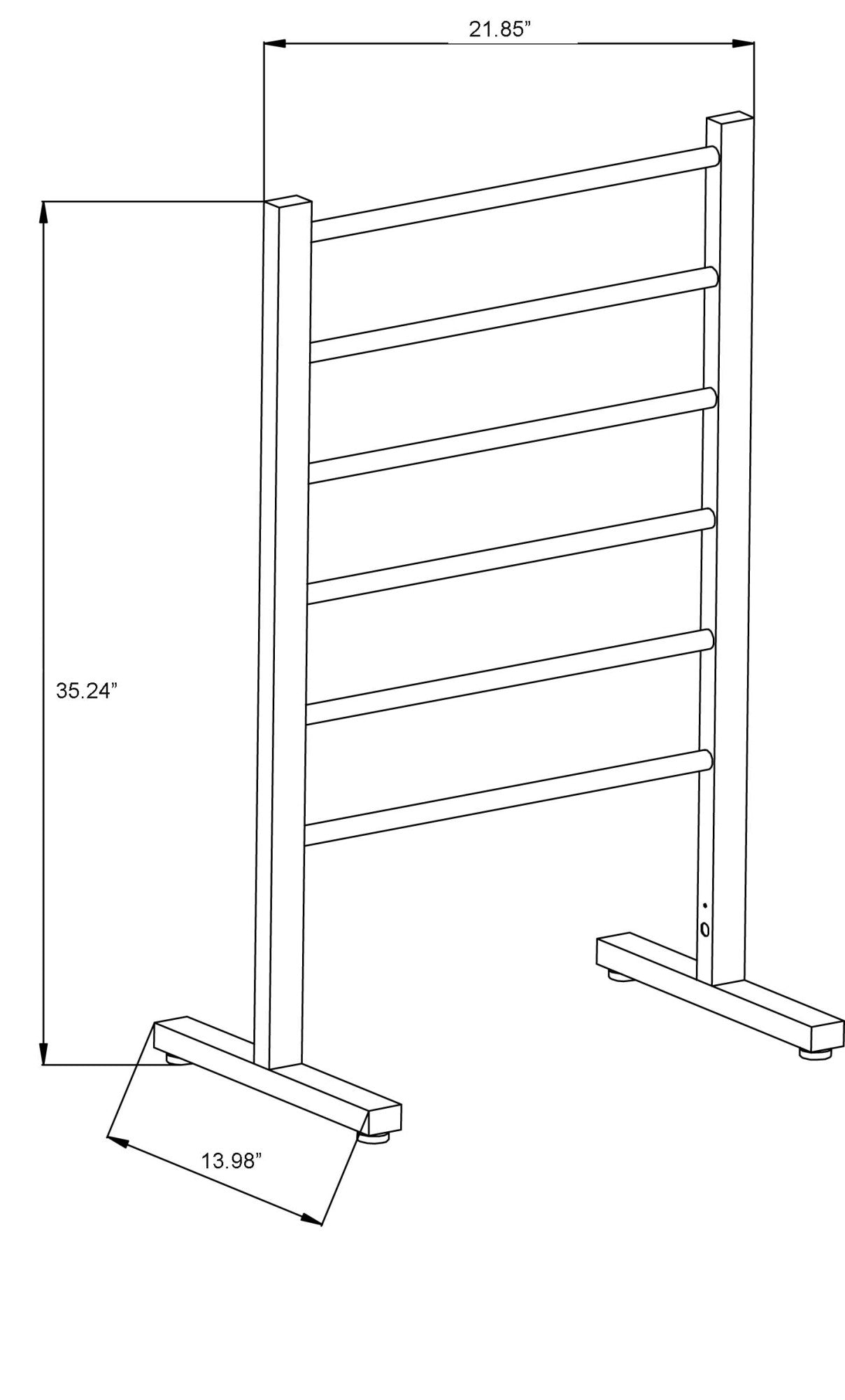 Riposte Series 6-Bar Stainless Steel Floor Mounted Electric Towel Warmer Rack