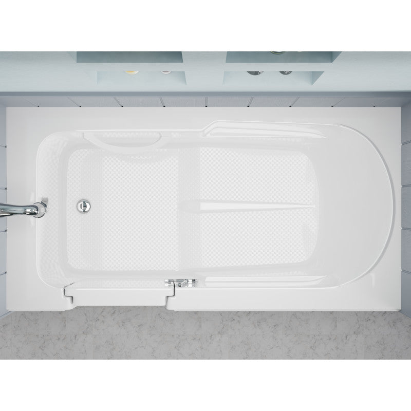 30 in. x 60 in. Left Drain Step-In Walk-In Soaking Tub with Low Entry Threshold in White