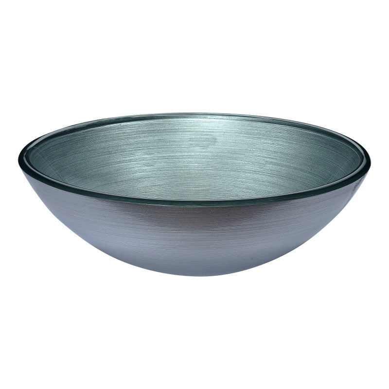 S197 - Gardena Series Deco-Glass Vessel Sink in Brushed Silver